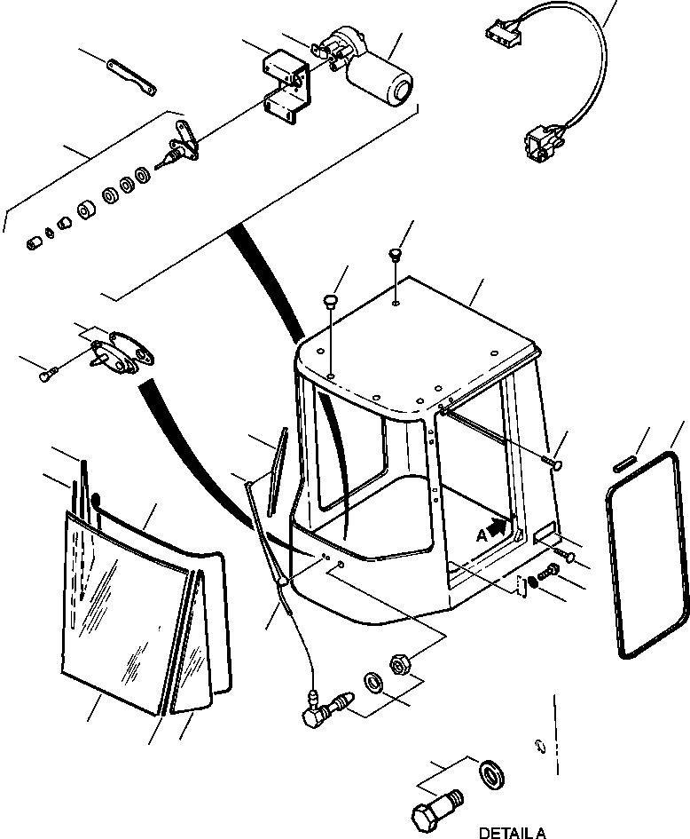 Схема запчастей Komatsu WA180-3L - FIG. K-A КАБИНА - ПЕРЕДН. ДВОРНИКИ И ДВЕРЬ УПЛОТНЕНИЕ КАБИНА ОПЕРАТОРА И СИСТЕМА УПРАВЛЕНИЯ