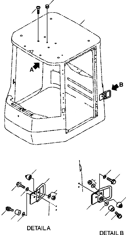 Схема запчастей Komatsu WA180-3L - FIG. K-9A КАБИНА - HOLD OPEN ДВЕРЬ LATCH КАБИНА ОПЕРАТОРА И СИСТЕМА УПРАВЛЕНИЯ