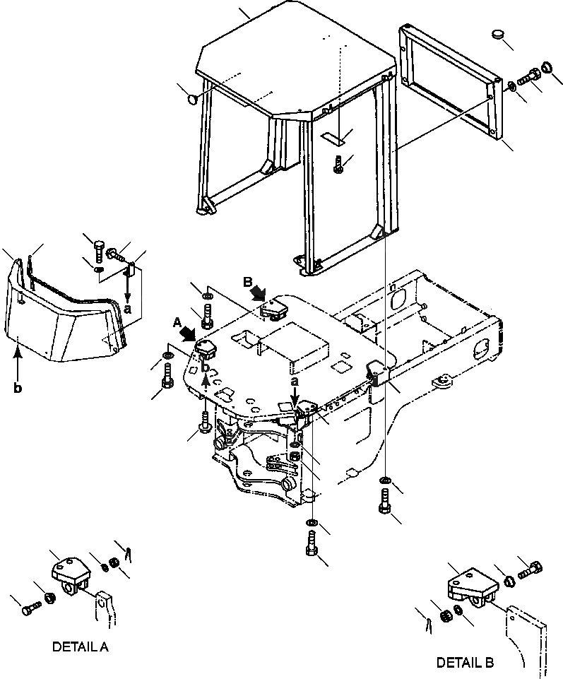 Схема запчастей Komatsu WA180-3L - FIG. K-A СИСТЕМА ROPS - ASSEMBLY И КРЕПЛЕНИЕ КАБИНА ОПЕРАТОРА И СИСТЕМА УПРАВЛЕНИЯ