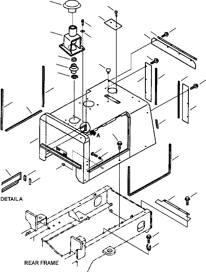 Схема запчастей Komatsu WA180-3L - FIG. M-A КАПОТ - КАПОТ ЧАСТИ КОРПУСА