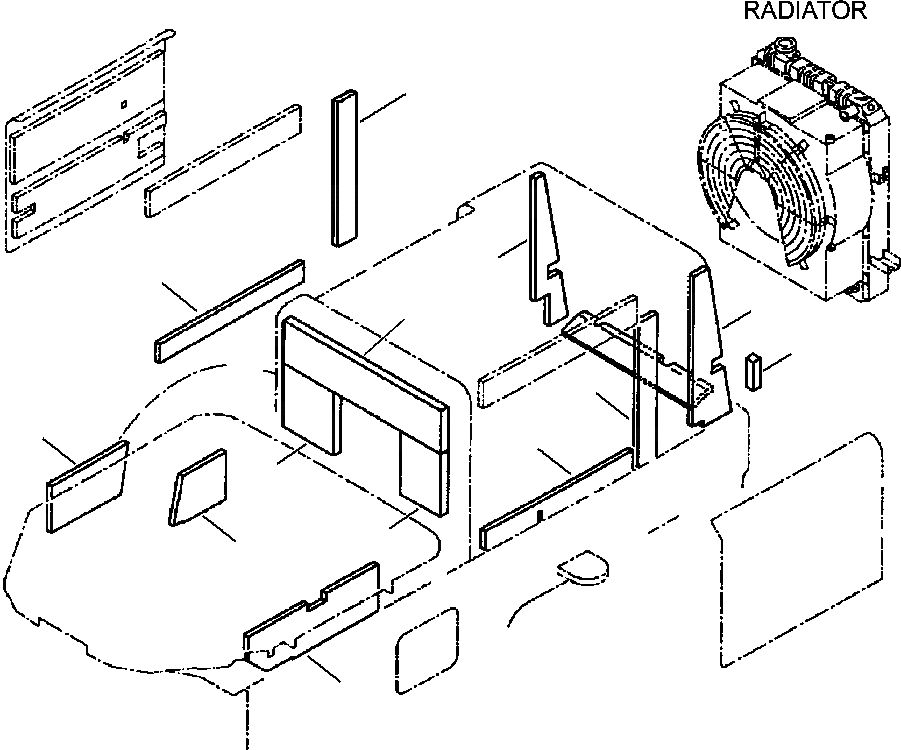 Схема запчастей Komatsu WA180-3L - FIG. M-A КАПОТ - ЩИТКИ - INSULATION ЧАСТИ КОРПУСА