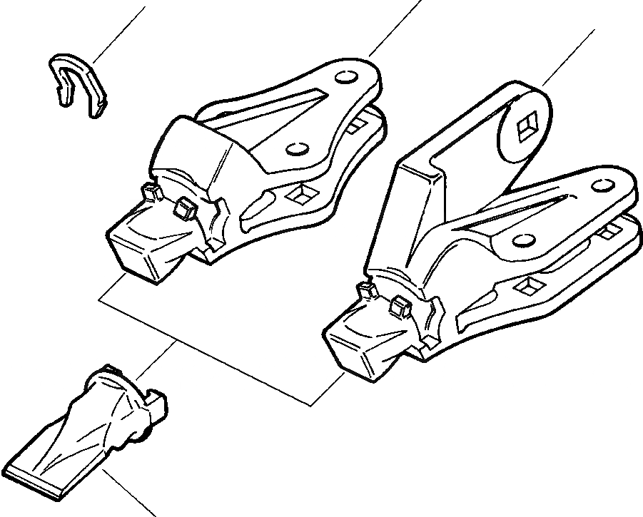 Схема запчастей Komatsu WA180-3L - FIG. T-A КОВШ ASSEMBLY - БОЛТ-ON TEETH РАБОЧЕЕ ОБОРУДОВАНИЕ