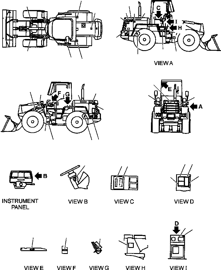 Схема запчастей Komatsu WA180-3L - FIG. U-A МАРКИРОВКА - АНГЛ. - MACHINES С КАБИНА МАРКИРОВКА