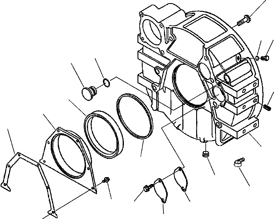 Схема запчастей Komatsu WA180-3MC - FIG. A8-AA КАРТЕР МАХОВИКА ДВИГАТЕЛЬ