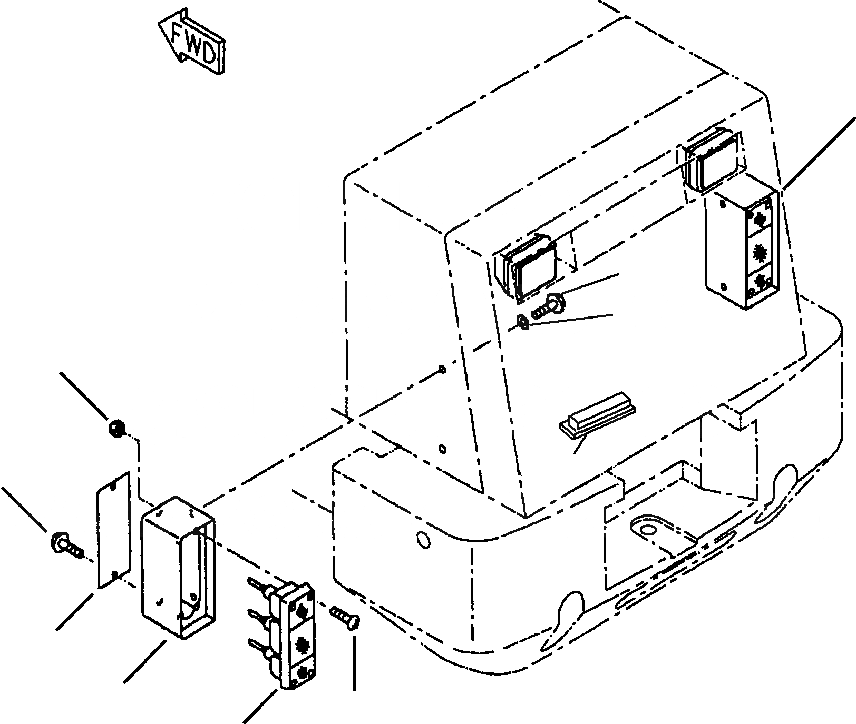 Схема запчастей Komatsu WA180-3MC - FIG. E-A ЗАДН. ОСВЕЩЕНИЕ ЭЛЕКТРИКА