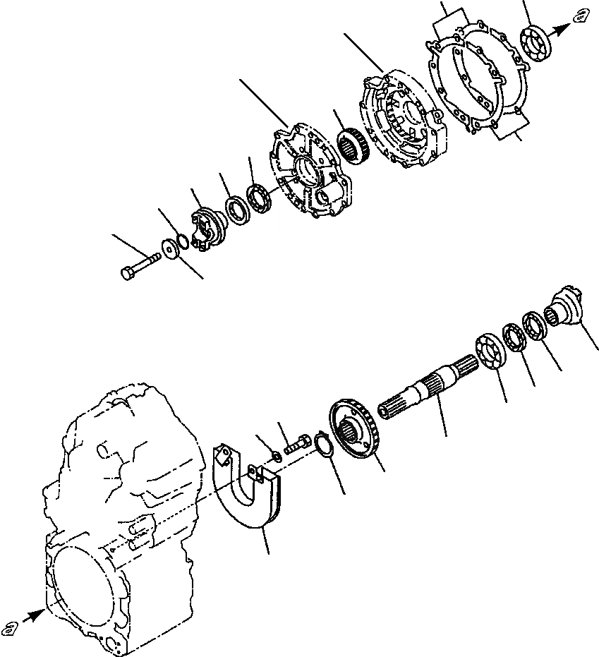 Схема запчастей Komatsu WA180-3MC - FIG. F-A ТРАНСМИССИЯ - ВЫХОДНОЙ ВАЛ СИЛОВАЯ ПЕРЕДАЧА И КОНЕЧНАЯ ПЕРЕДАЧА