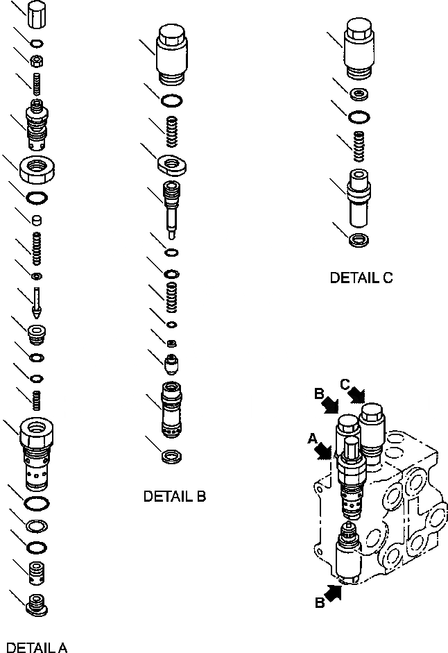 Схема запчастей Komatsu WA180-3MC - FIG. H-A TWO-СЕКЦ. ГИДРАВЛ УПРАВЛЯЮЩ. КЛАПАН - RELIEF, ВСАСЫАЮЩИЙ КЛАПАН БЕЗОПАСНОСТИS ГИДРАВЛИКА