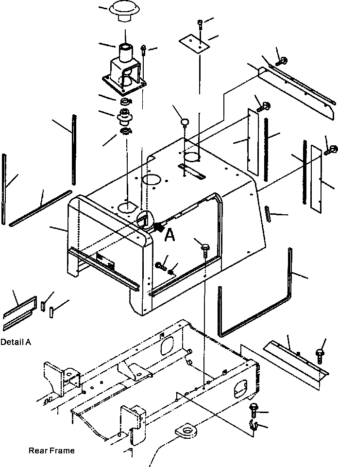 Схема запчастей Komatsu WA180-3MC - FIG. M-A КАПОТ - КАПОТ ЧАСТИ КОРПУСА