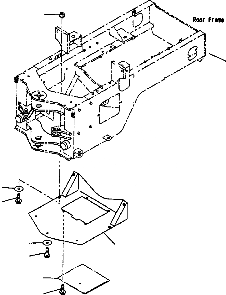 Схема запчастей Komatsu WA180PT-3L - FIG NO. J9-A БЛОКИР. ШАНГА И КРЫШКА(НИЖН. ЗАЩИТА) ПЕРЕДН. РАМА