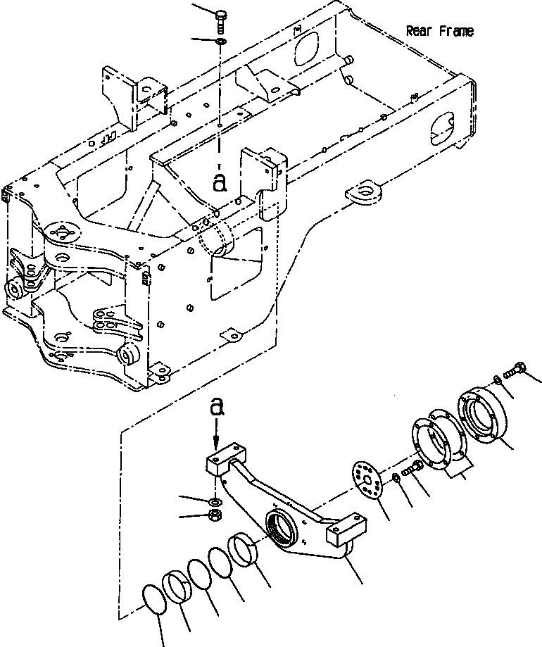 Схема запчастей Komatsu WA180PT-3L - FIG NO. J-A ЗАДН. МОСТ СУППОРТ ПЕРЕДН. РАМА
