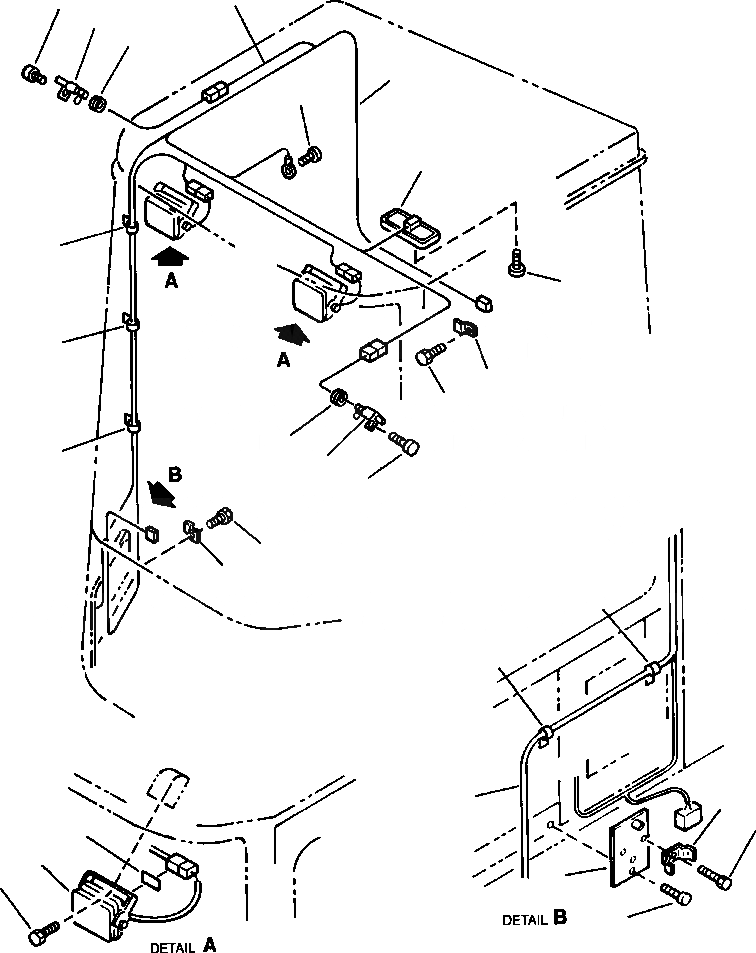 Схема запчастей Komatsu WA180PT-3L - FIG NO. K-7A КАБИНА ROPS ЭЛЕКТРИКА КАБИНА ОПЕРАТОРА И СИСТЕМА УПРАВЛЕНИЯ
