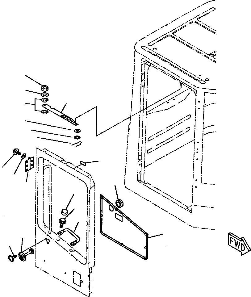 Схема запчастей Komatsu WA180PT-3L - FIG NO. K-A КАБИНА ROPS ДВЕРЬ ЭЛЕМЕНТЫ КРЕПЛЕНИЯ ПРАВ. КАБИНА ОПЕРАТОРА И СИСТЕМА УПРАВЛЕНИЯ