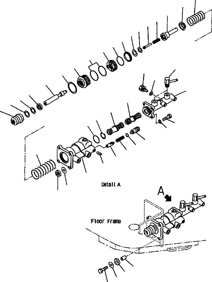 Схема запчастей Komatsu WA180PT-3L - FIG NO. K-A УПРАВЛ-Е ТОРМОЗОМ (ТОРМОЗ. ГЛАВН. ЦИЛИНДР) КАБИНА ОПЕРАТОРА И СИСТЕМА УПРАВЛЕНИЯ