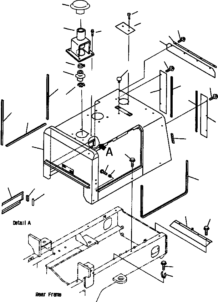 Схема запчастей Komatsu WA180PT-3L - FIG NO. M-A КАПОТ (КАПОТ) ЧАСТИ КОРПУСА