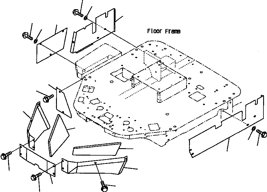 Схема запчастей Komatsu WA180PT-3L - FIG NO. M-A ПОКРЫТИЕ ПОЛА ЧАСТИ КОРПУСА