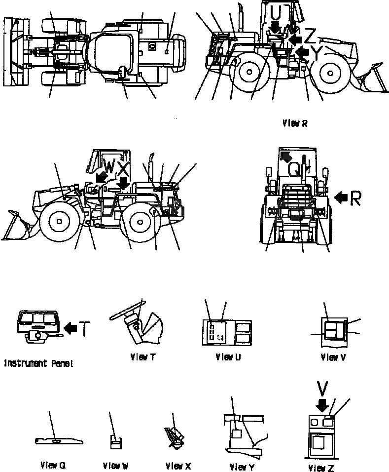 Схема запчастей Komatsu WA180PT-3L - FIG NO. U-A МАРКИРОВКА (С КАБИНОЙ) (АНГЛ.) МАРКИРОВКА