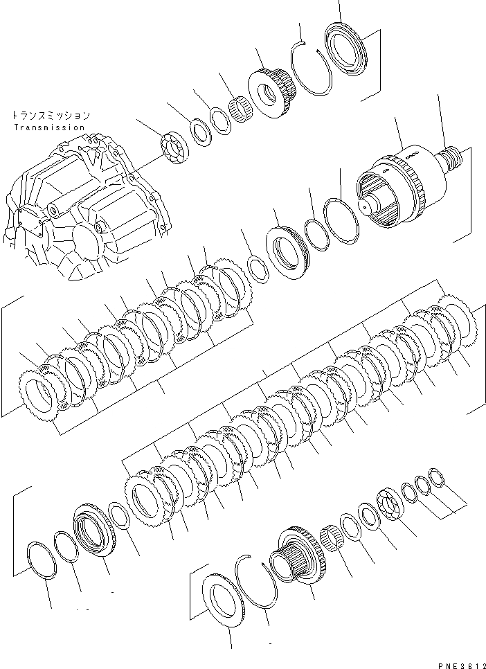 Схема запчастей Komatsu WA180PT-3MC - ТРАНСМИССИЯ (РЕВЕРС И 1 МУФТА) ТРАНСМИССИЯ