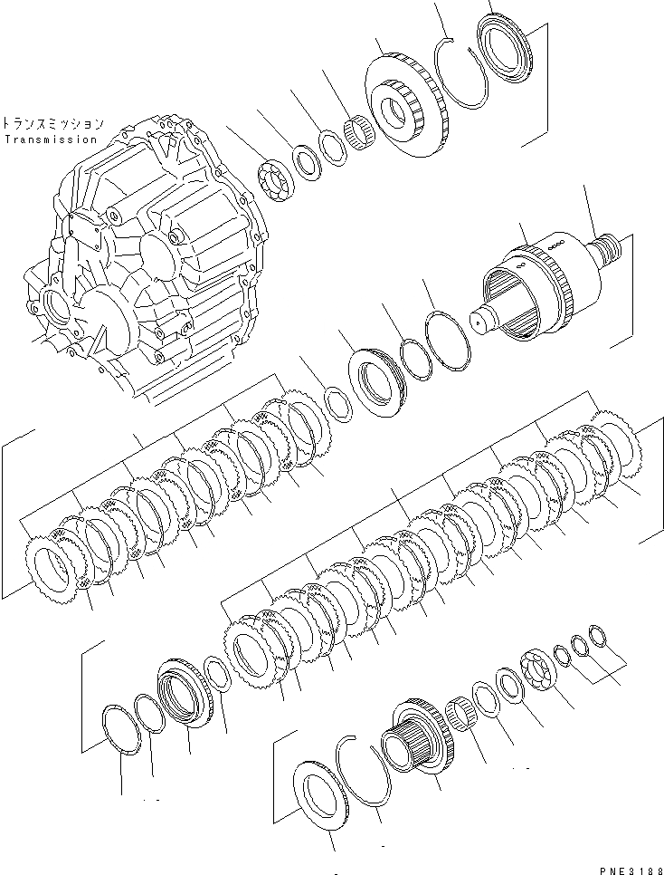 Схема запчастей Komatsu WA180PT-3MC - ТРАНСМИССИЯ (ПЕРЕД. И 2 МУФТА) ТРАНСМИССИЯ