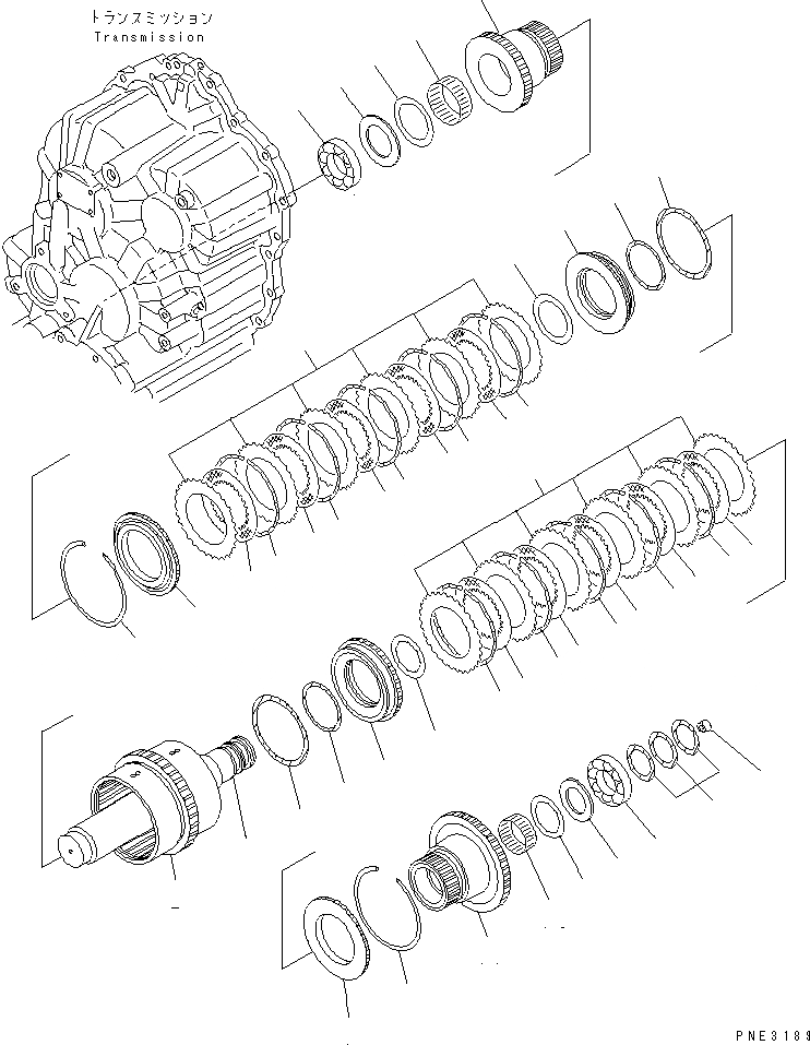 Схема запчастей Komatsu WA180PT-3MC - ТРАНСМИССИЯ (3-Я И 4-Я МУФТА) ТРАНСМИССИЯ