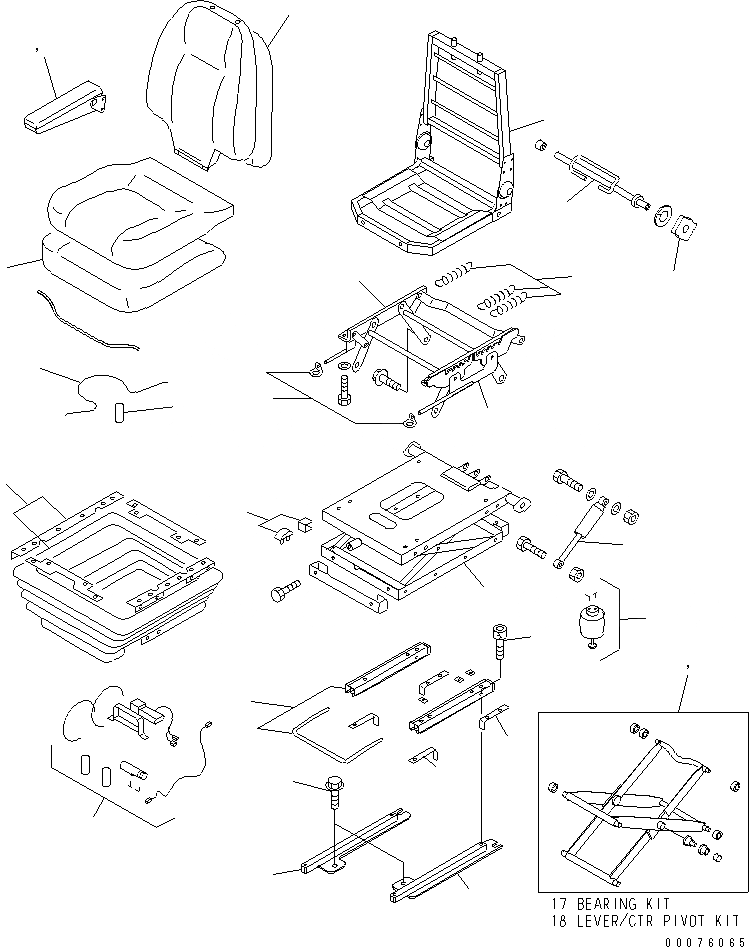 Схема запчастей Komatsu WA180PT-3MC - СИДЕНЬЕ ОПЕРАТОРА (ВОЗД. RIDE) КАБИНА ОПЕРАТОРА И СИСТЕМА УПРАВЛЕНИЯ