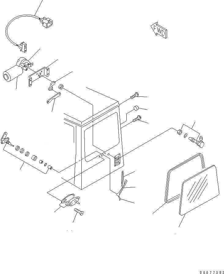 Схема запчастей Komatsu WA180PT-3MC - КАБИНА (ЗАДН. СТЕКЛА И ЗАДН. ДВОРНИКИ) КАБИНА ОПЕРАТОРА И СИСТЕМА УПРАВЛЕНИЯ