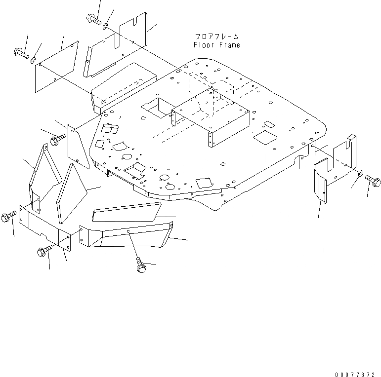 Схема запчастей Komatsu WA180PT-3MC - ПОКРЫТИЕ ПОЛА ЧАСТИ КОРПУСА