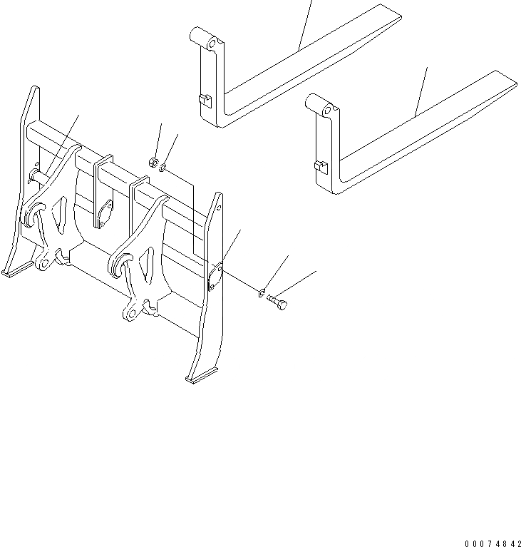 Схема запчастей Komatsu WA180PT-3MC - ВИЛЫ ASSEMBLY (С -INCH TINES) РАБОЧЕЕ ОБОРУДОВАНИЕ