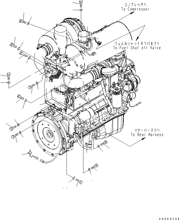 Схема запчастей Komatsu WA200-5L - Э/ПРОВОДКА ДВИГАТЕЛЯ (/) КОМПОНЕНТЫ ДВИГАТЕЛЯ