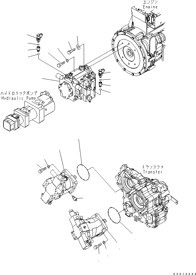 Схема запчастей Komatsu WA200-5L - HYDRO STATIC ТРАНСМИССИЯ (HST) НАСОС КРЕПЛЕНИЕ ТРАНСМИССИЯ