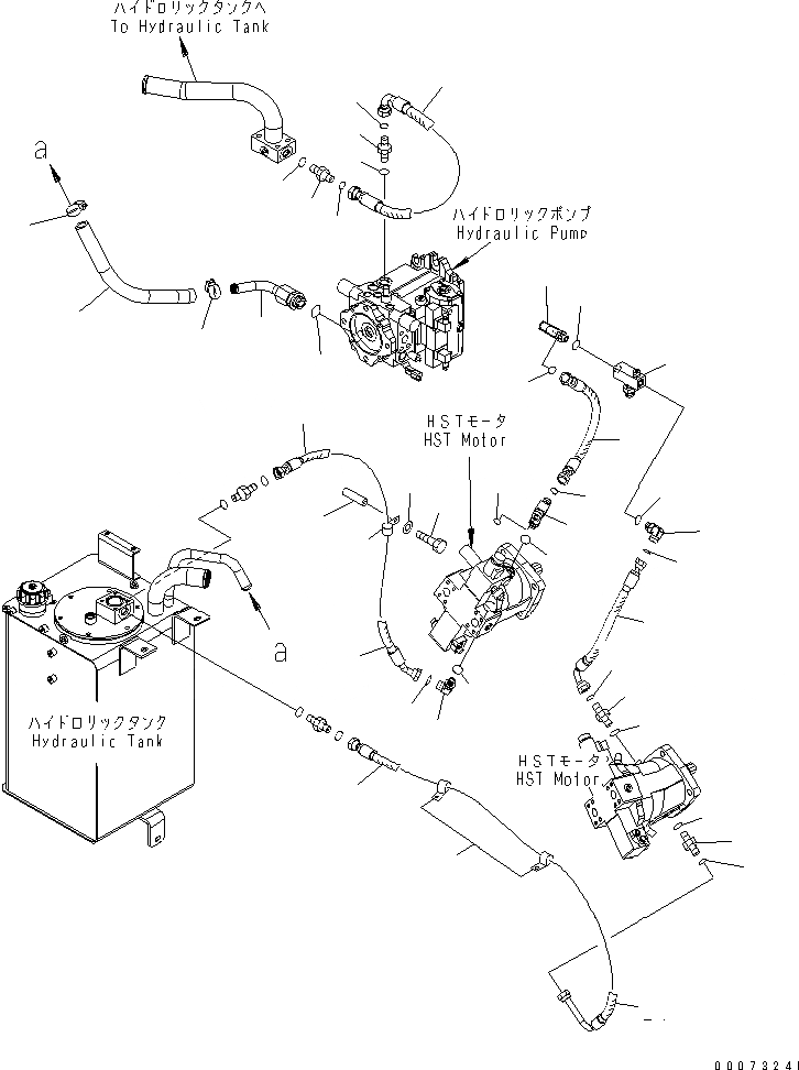 Схема запчастей Komatsu WA200-5L - HST МАСЛ. ЛИНИЯ (НАГНЕТАЮЩ. ЛИНИЯ) ТРАНСМИССИЯ