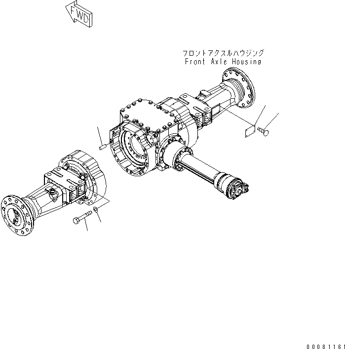 Схема запчастей Komatsu WA200-5L - ПЕРЕДНИЙ МОСТ (КОЖУХ КРЕПЛЕНИЕ) ТРАНСМИССИЯ