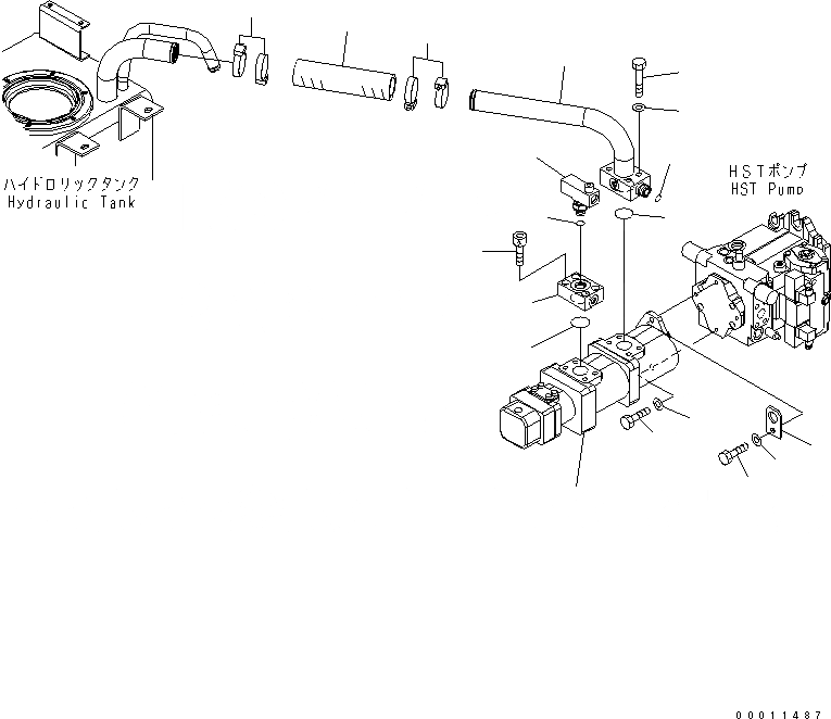 Схема запчастей Komatsu WA200-5L - ГИДР. НАСОС. (ИЗ БАКА В НАСОС) ГИДРАВЛИКА