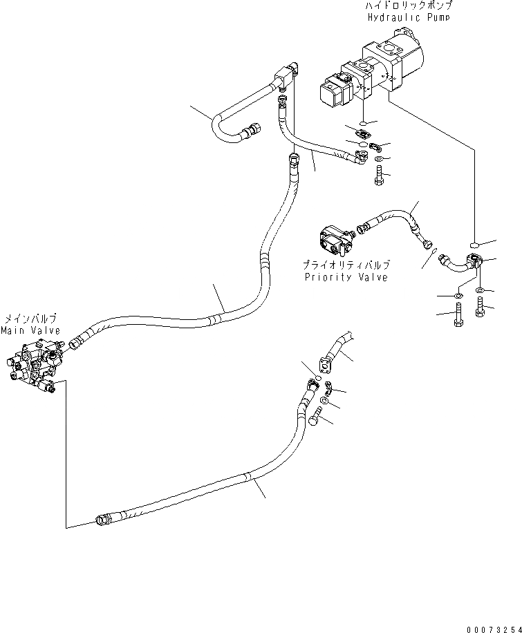 Схема запчастей Komatsu WA200-5L - ГИДРОЛИНИЯ (ВОЗВРАТНАЯ ЛИНИЯ) ГИДРАВЛИКА