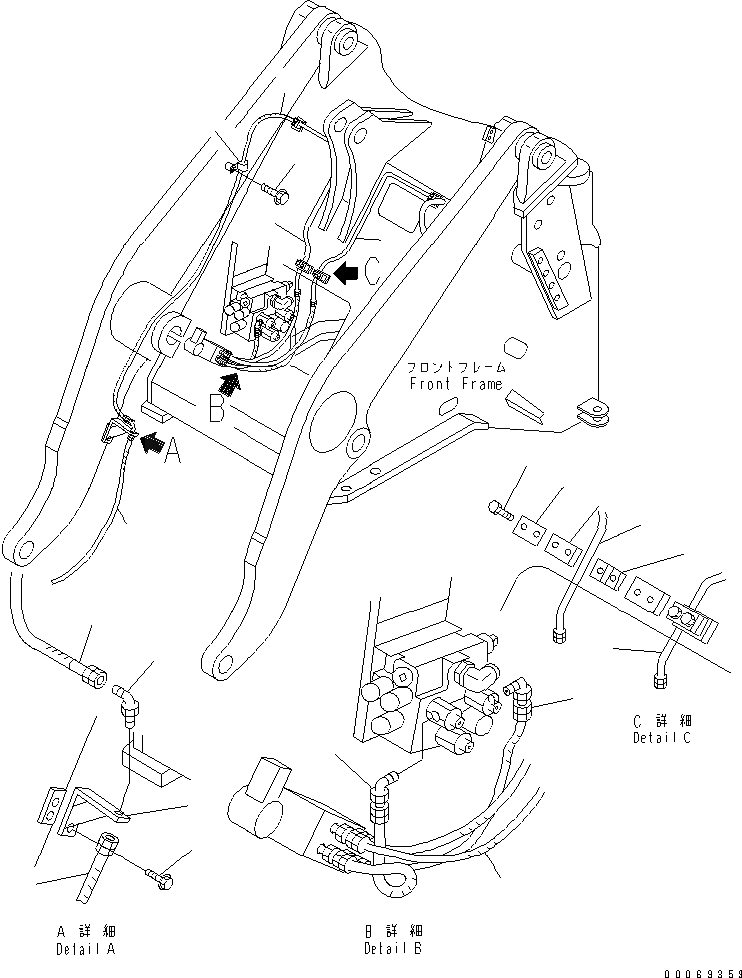 Схема запчастей Komatsu WA200-5L - ГИДРОЛИНИЯ (JRB COUPLER) (РАМА ЛИНИЯ) ГИДРАВЛИКА