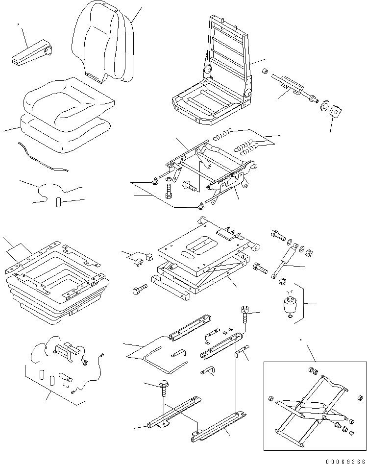 Схема запчастей Komatsu WA200-5L - СИДЕНЬЕ ОПЕРАТОРА (ВОЗД. RIDE) КАБИНА ОПЕРАТОРА И СИСТЕМА УПРАВЛЕНИЯ