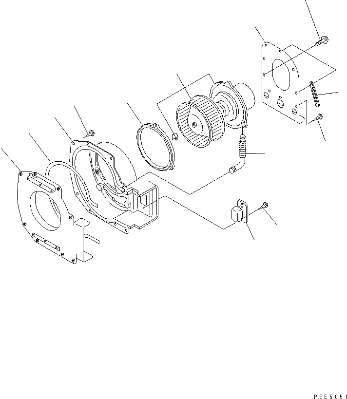 Схема запчастей Komatsu WA200-5L - КОНДИЦ. ВОЗДУХА НАГНЕТАТЕЛЬ ASSEMBLY КАБИНА ОПЕРАТОРА И СИСТЕМА УПРАВЛЕНИЯ