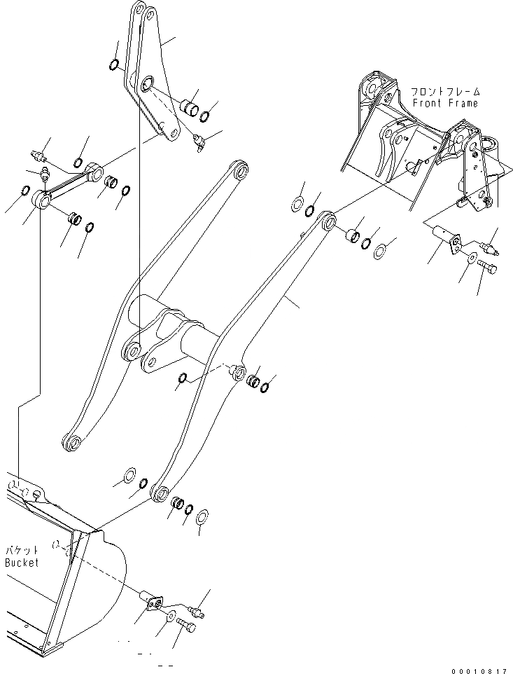 Схема запчастей Komatsu WA200-5L - СТРЕЛА И BELL-CRANK РАБОЧЕЕ ОБОРУДОВАНИЕ