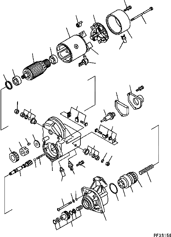 Схема запчастей Komatsu WA200-5 - СТАРТЕР (.KW) (С ЗАЩИТА COVER) (ВНУТР. ЧАСТИ) КОМПОНЕНТЫ ДВИГАТЕЛЯ