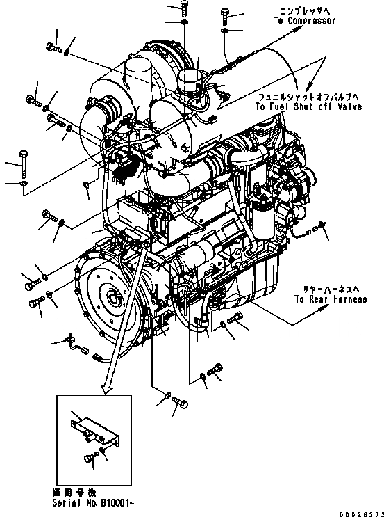 Схема запчастей Komatsu WA200-5 - Э/ПРОВОДКА ДВИГАТЕЛЯ (/) КОМПОНЕНТЫ ДВИГАТЕЛЯ