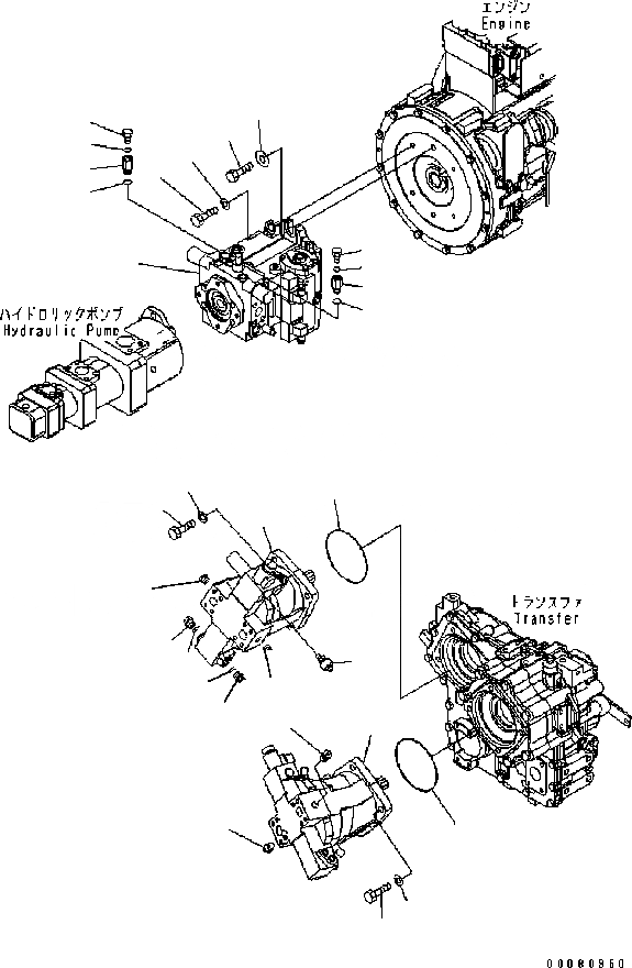 Схема запчастей Komatsu WA200-5 - HST НАСОС (№B-) ТРАНСМИССИЯ