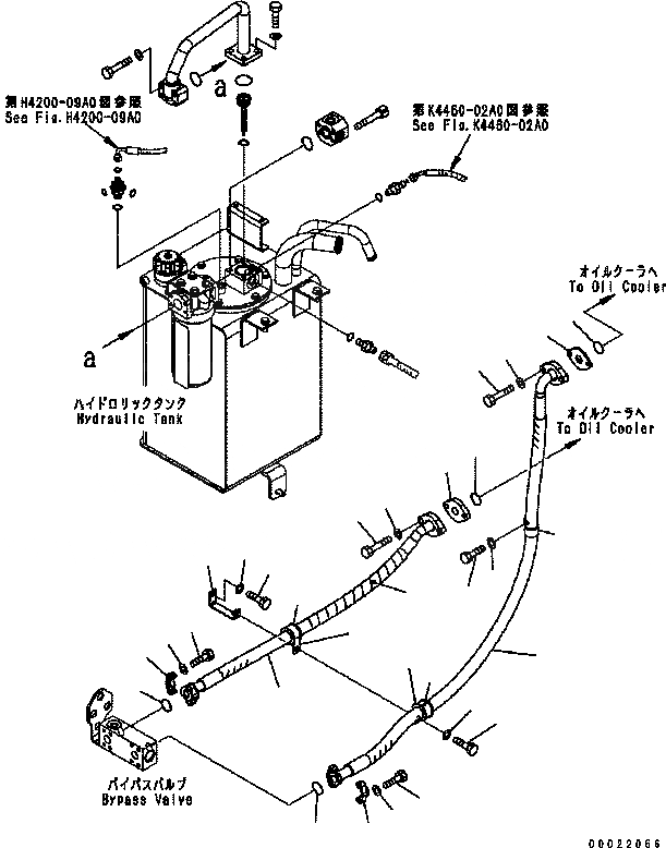 Схема запчастей Komatsu WA200-5 - ГИДРОЛИНИЯ (ВОЗВРАТ. ЛИНИЯ) (МАСЛООХЛАДИТЕЛЬ) (№B-B) ГИДРАВЛИКА