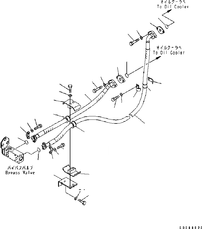 Схема запчастей Komatsu WA200-5 - ГИДРОЛИНИЯ (ВОЗВРАТ. ЛИНИЯ) (МАСЛООХЛАДИТЕЛЬ) (№B7-) ГИДРАВЛИКА