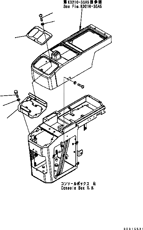 Схема запчастей Komatsu WA200-5 - ПОЛ (КРЫШКАПРАВ.) (ДЛЯ MONO + -НАВЕСН. ОБОРУД РЫЧАГ) КАБИНА ОПЕРАТОРА И СИСТЕМА УПРАВЛЕНИЯ