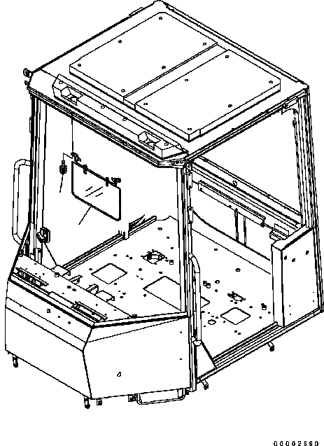 Схема запчастей Komatsu WA200-5 - OPEN КАБИНА (КОЗЫРЕК ОТ СОЛНЦА.) КАБИНА ОПЕРАТОРА И СИСТЕМА УПРАВЛЕНИЯ