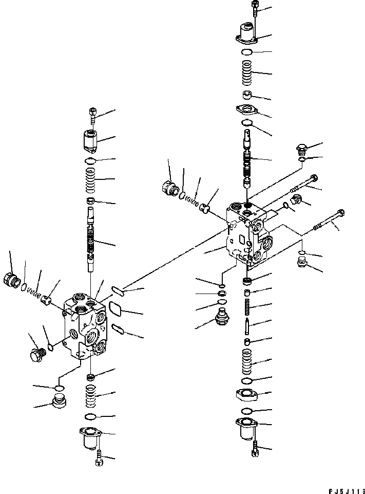 Схема запчастей Komatsu WA200-5 - КОНТРОЛЬНЫЙ КЛАПАН (2-Х СЕЦИОНН.) (/) ОСНОВН. КОМПОНЕНТЫ И РЕМКОМПЛЕКТЫ