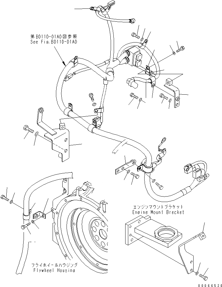 Схема запчастей Komatsu WA200-6 - Э/ПРОВОДКА ДВИГАТЕЛЯ (Э/ПРОВОДКА) (/) КОМПОНЕНТЫ ДВИГАТЕЛЯ