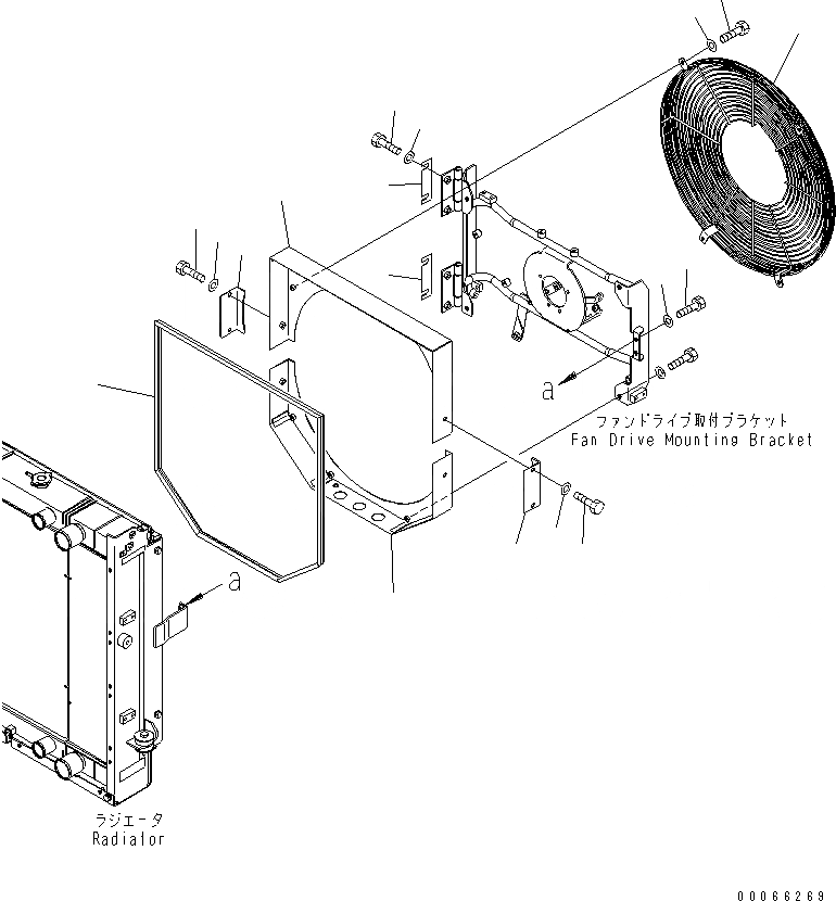 Схема запчастей Komatsu WA200-6 - РАДИАТОР (ЗАЩИТА ВЕНТИЛЯТОРА) СИСТЕМА ОХЛАЖДЕНИЯ