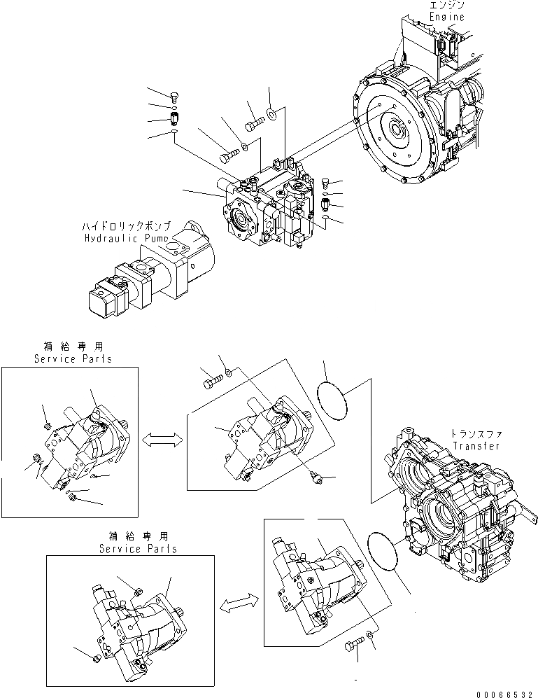 Схема запчастей Komatsu WA200-6 - HST НАСОС СИЛОВАЯ ПЕРЕДАЧА