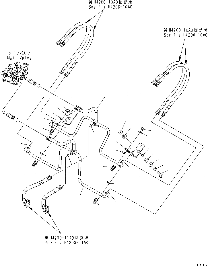 Схема запчастей Komatsu WA200-6 - ГИДРОЛИНИЯ (ЛИНИЯ ГИДРОЦИЛИНДРА ПОДЪЕМА) (ДЛЯ E.C.S.S.) ГИДРАВЛИКА