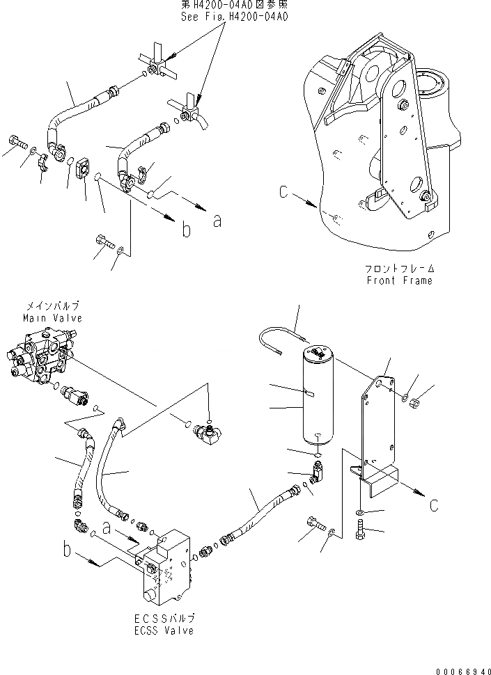 Схема запчастей Komatsu WA200-6 - ГИДРОЛИНИЯ (E.C.S.S. ACCUMLATOR) (ДЛЯ E.C.S.S.) ГИДРАВЛИКА